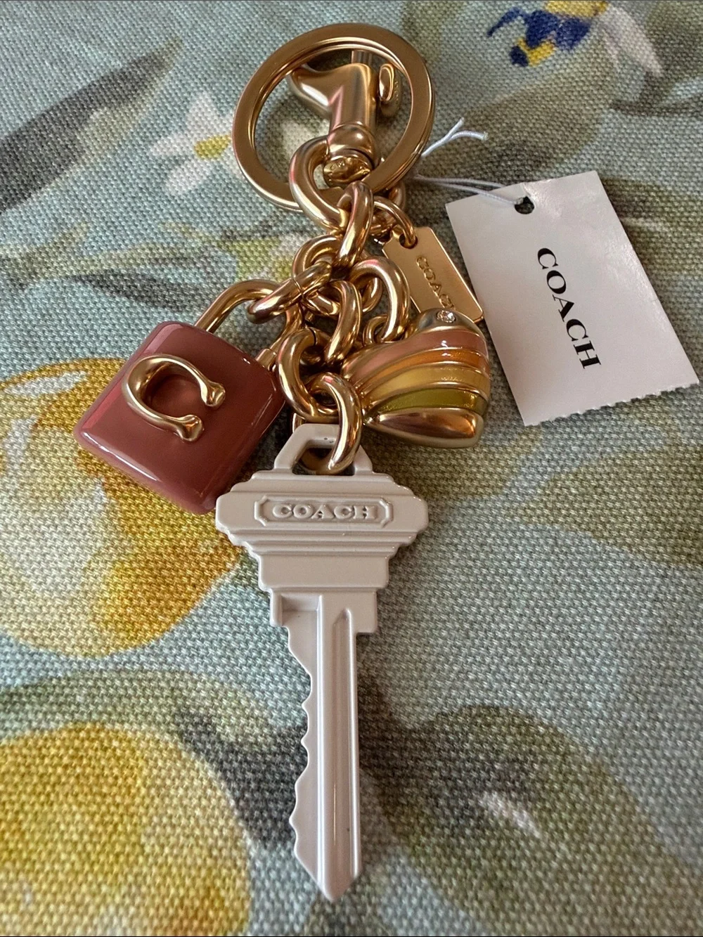 🔑🩷🔑 COACH KEY CLUSTER BAG CHARM KEYCHAIN 🔑🩷🔑  NWT 🔑🩷🔑